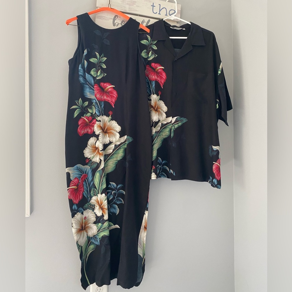 Hawaiian Lady’s Long Dress (S) and Men’s Dress Shirt (XL)